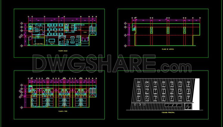 Compilation of CAD drawings for various projects such as restaurants, cafes, and automated parking facilities