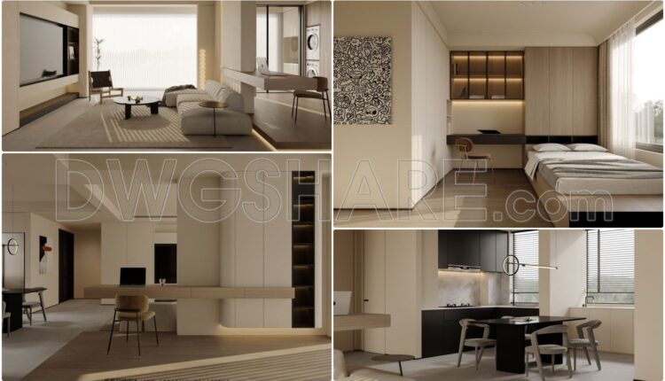 Detailed AutoCAD drawings for the design of a 125m2 apartment in a condominium