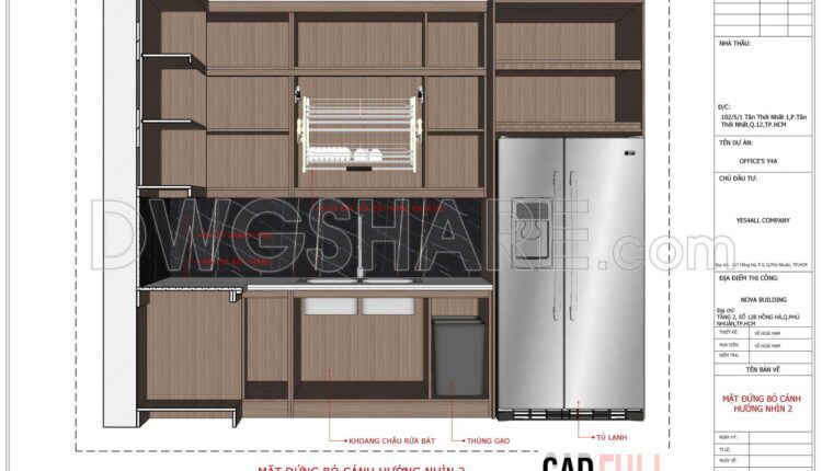 Detailed kitchen cabinet design drawing in SketchUp format available for download