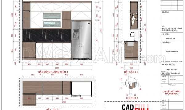 Detailed kitchen cabinet design drawing in SketchUp format available for download