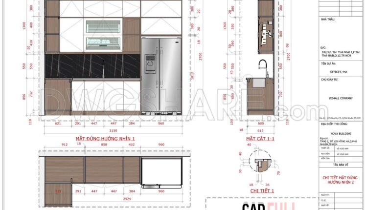 Detailed kitchen cabinet design drawing in SketchUp format available for download
