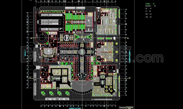 119. CAD drawing of the overall layout plan for a commercial complex