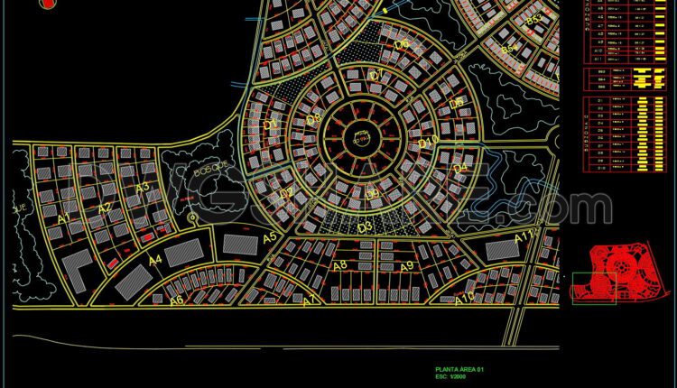 120. CAD drawing of the industrial park planning at a scale of 1-5000
