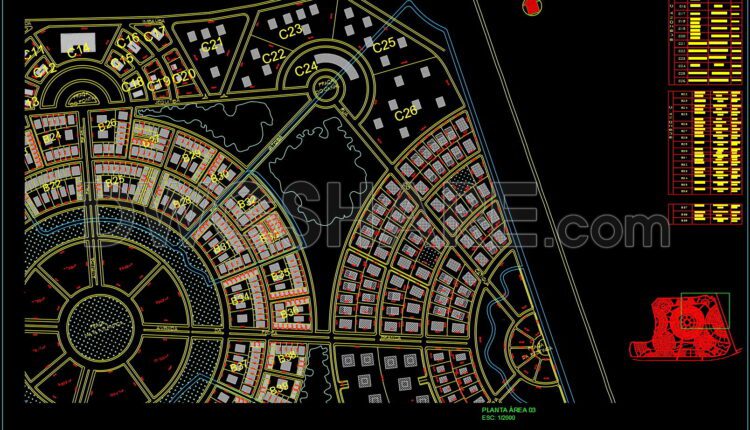 120. CAD drawing of the industrial park planning at a scale of 1-5000