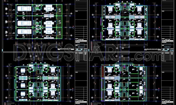 2 years ago
                

                
             3,165245. Cad Drawings Of 4-Story House Interior layout, floor plan, ceiling plan 12.8m x 17m For Download