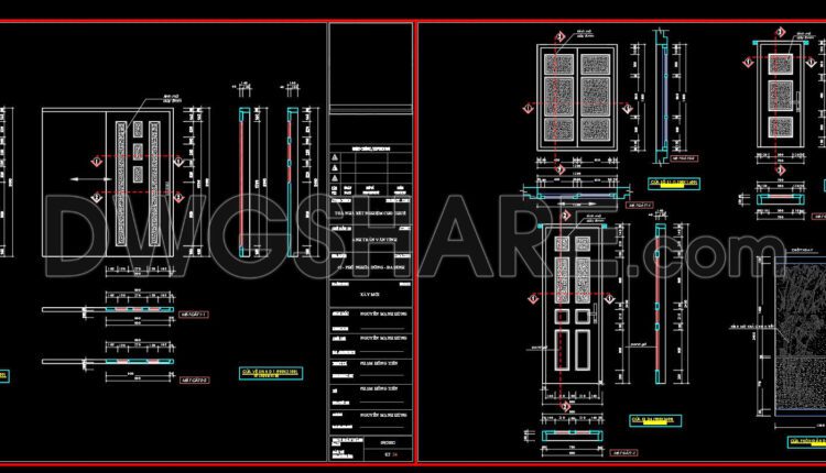 455.Detailed AutoCAD Drawings Of Doors, Windows For Download