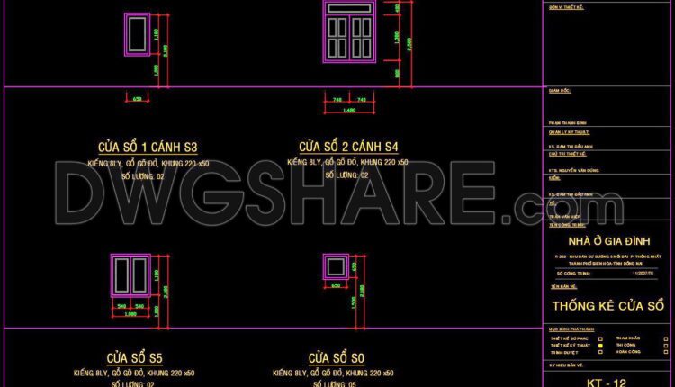 461.Detailed AutoCAD Drawings Of Doors, Windows For Download