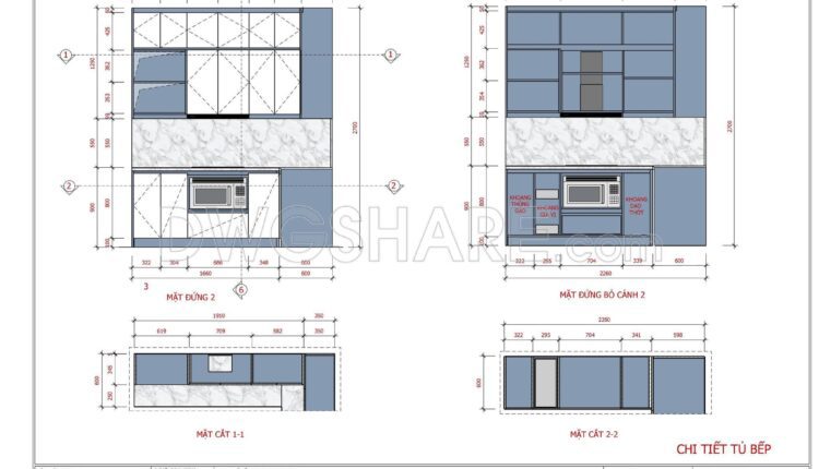 93.Detailed kitchen cabinet design drawing in SketchUp format available for download