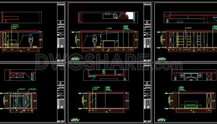CAD drawings for the interior office design construction spanning an area of 180m2