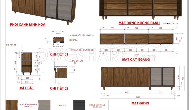 SketchUp Layout drawing for the interior design and construction of a two-bedroom condominium