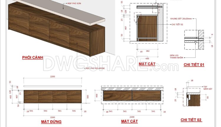 SketchUp Layout drawing for the interior design and construction of a two-bedroom condominium