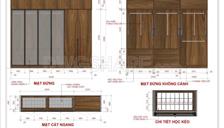 SketchUp Layout drawing for the interior design and construction of a two-bedroom condominium