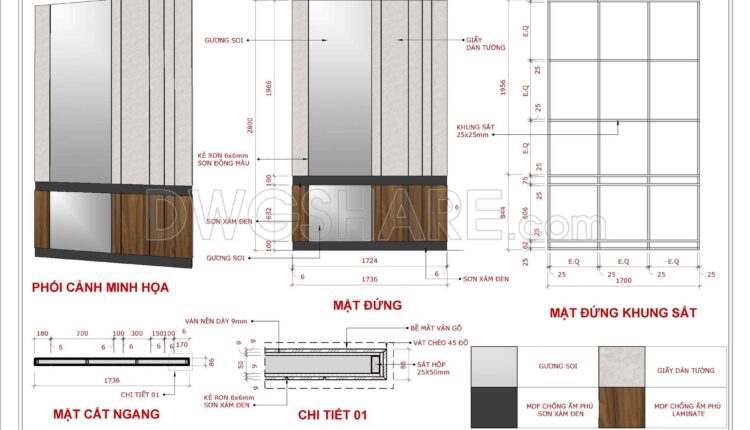 SketchUp Layout drawing for the interior design and construction of a two-bedroom condominium