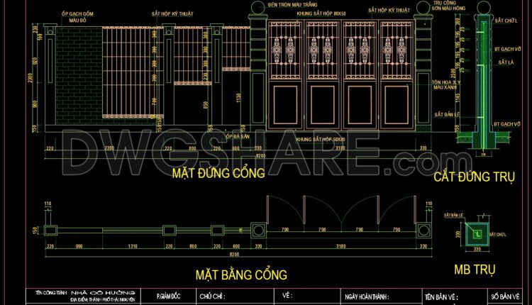 127. CAD drawings detailing gates and fences available for download