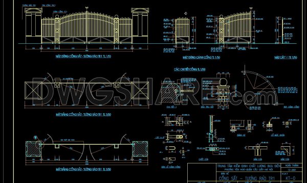 128. CAD drawings detailing gates and fences available for download