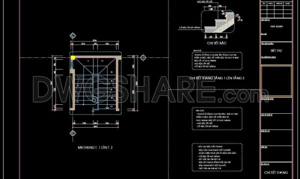 138. Detailed drawings of stairs in autocad file