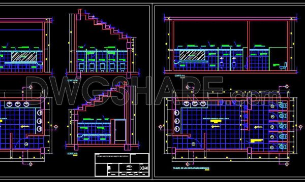 141. WC Layout Plan and elevations details CAD drawings download