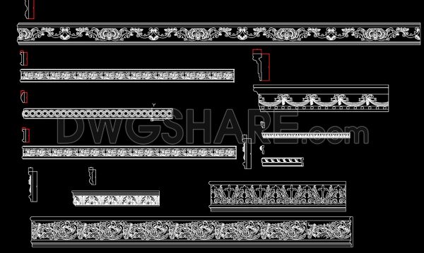 2 years ago
                

                
             6,817146. CAD drawings for Floral Pattern Wall Decorative Molding for free download
