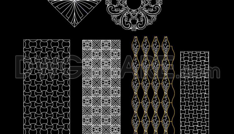 148. The CAD drawings for Floral Patterned Walls for free download