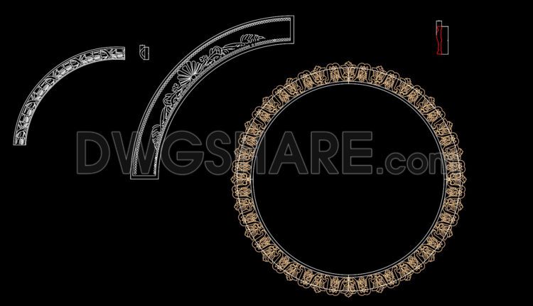 149. The CAD drawings for Circular Floral Patterns for free download. (1)