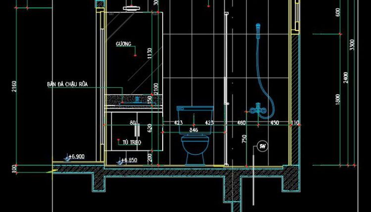 153. WC Layout Plan and elevations details CAD drawings download