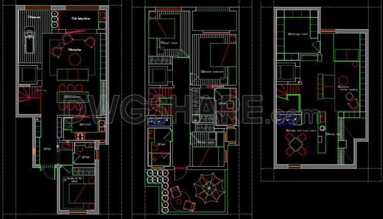 189. Layout Plan For A Three-story Residential Project With An Area Of ​​48 Square Meters