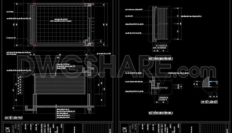 220. The CAD drawing provides detailed specifications of the balcony of a townhouse