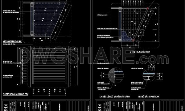 221. CAD drawing detailing the glass roof connected to the masonry wall for download