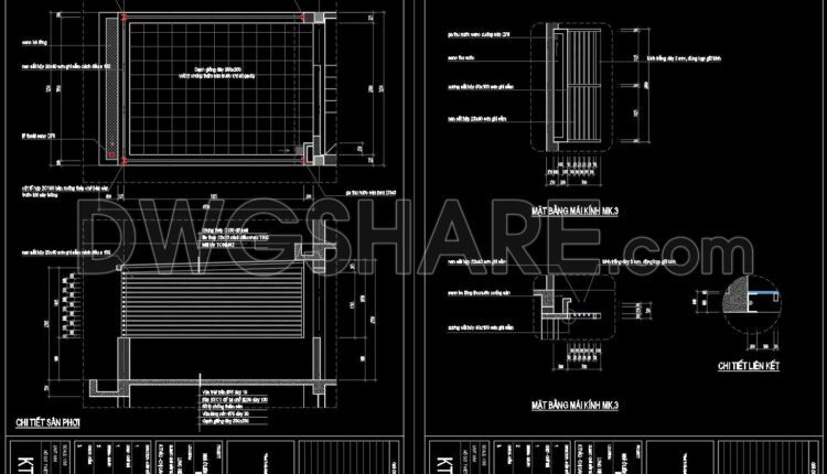221. CAD drawing detailing the glass roof connected to the masonry wall for download (3)