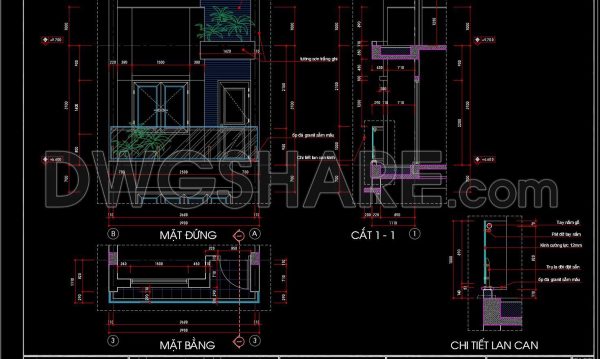 2 years ago
                

                
             1,466226. A detailed CAD drawing of the townhouse balcony
