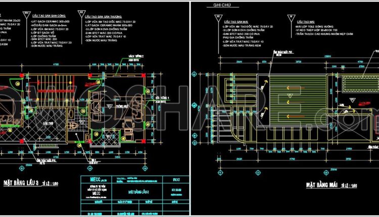 254. The CAD drawings of the floor plan, elevation, and cross-sections of the 4-story house with dimensions of 5.2m x 14.8m