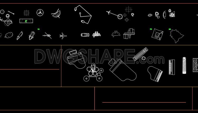 271. Blocks CAD for interior, lighting, sculpture, musical instruments, sports equipment, garden and greenery