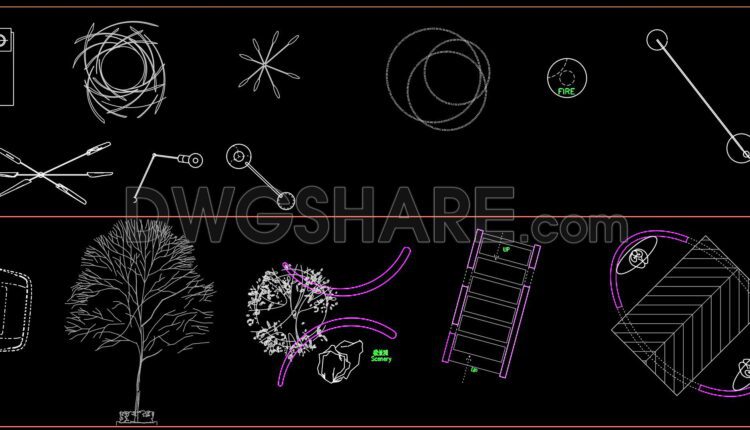 271. Blocks CAD for interior, lighting, sculpture, musical instruments, sports equipment, garden and greenery