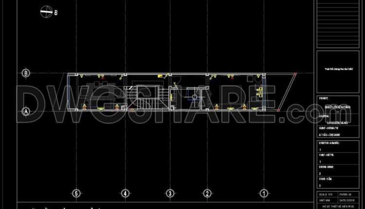 44. CAD drawings for detailed electrical designs for a 4-story townhouse 3.2m x 20m