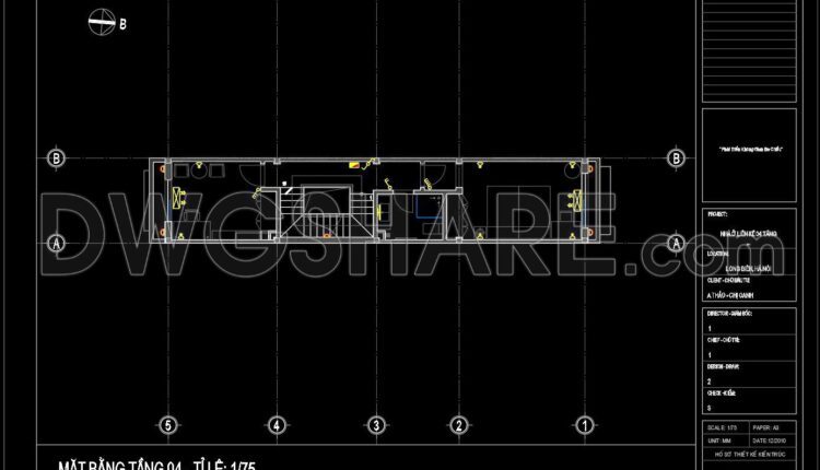 44. CAD drawings for detailed electrical designs for a 4-story townhouse 3.2m x 20m