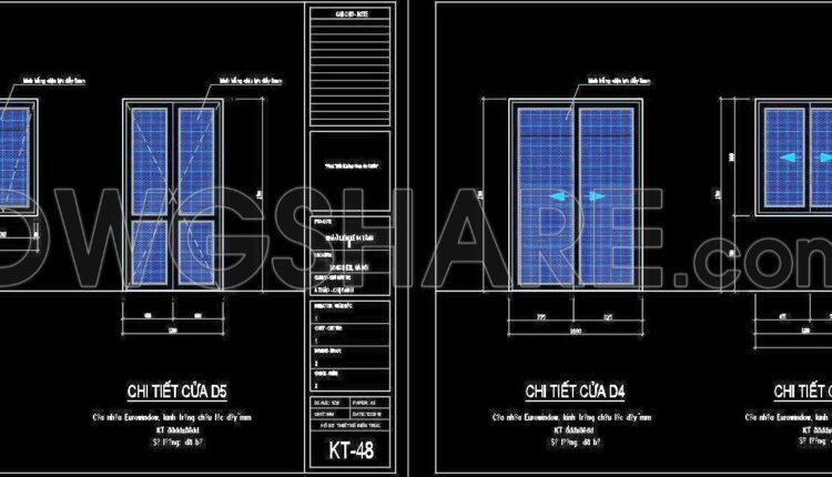 466. Detailed AutoCAD Drawings Of Doors, Windows For Download