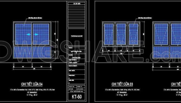 466. Detailed AutoCAD Drawings Of Doors, Windows For Download