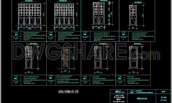 467. Detailed AutoCAD Drawings Of Doors, Windows For Download
