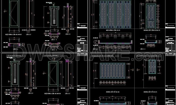 468. Detailed AutoCAD Drawings Of Doors, Windows For Download