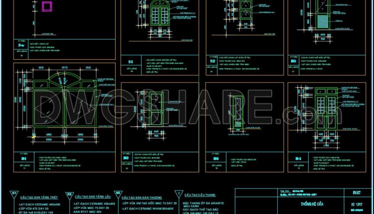471. Detailed AutoCAD Drawings Of Doors, Windows For Download