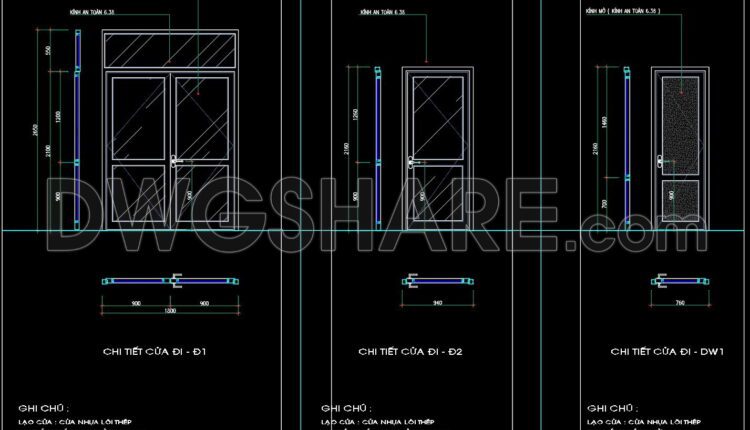 473. Detailed AutoCAD Drawings Of Doors, Windows For Download