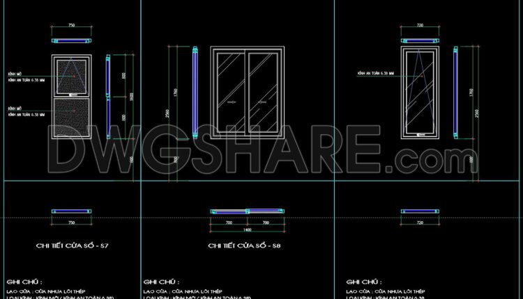 473. Detailed AutoCAD Drawings Of Doors, Windows For Download