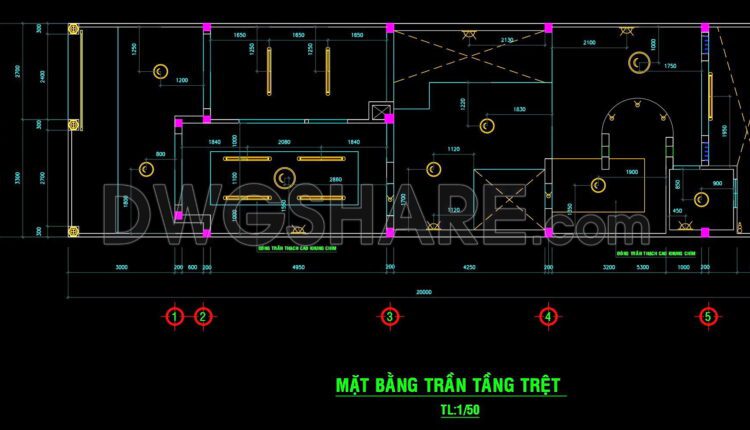 67. Detailed CAD drawings of residential ceilings and lighting fixtures