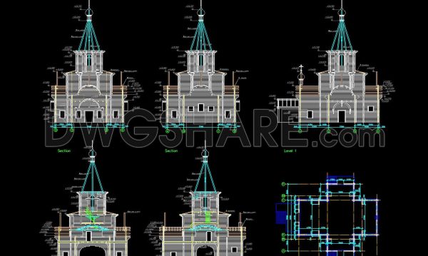 68. Cad Drawings Of Wooden church For Download