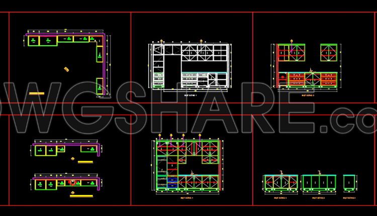 95. CAD technical drawings of kitchen cabinets for the house