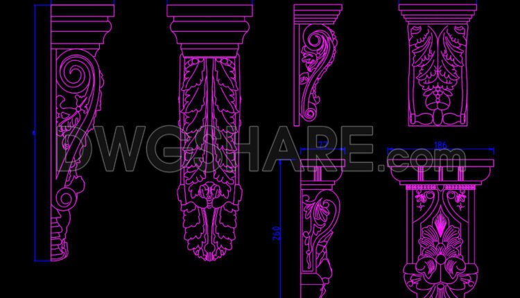 150. Download detailed architectural CAD drawings of consoles