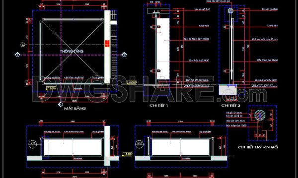 151. CAD drawings of detailed glass balustrade staircase