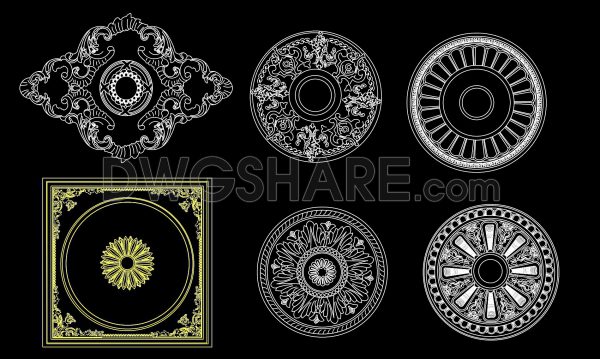 2 years ago
                

                
             6,983151. Download detailed architectural CAD drawings of circular ceiling gypsum ornament patterns