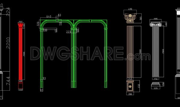 2 years ago
                

                
             5,853153. Download detailed architectural CAD drawings of square arch door columns