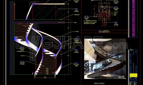 2 years ago
                

                
             3,768154. A detailed CAD drawing of the design of a spiral staircase in a villa